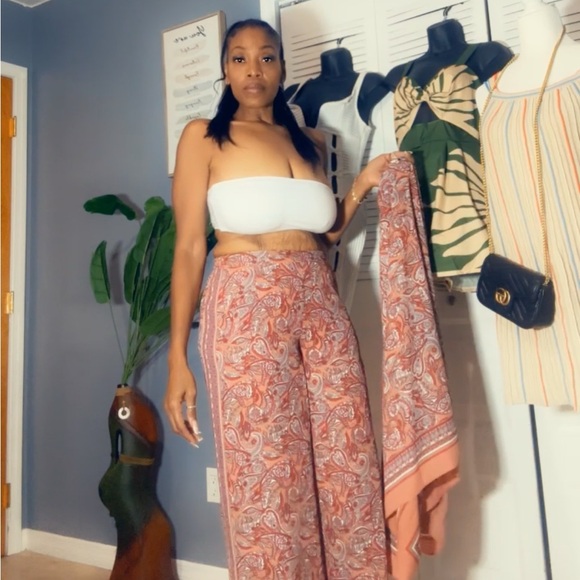 Max Studio Pants - Max Studio Paisley Jumpsuit with Tie Waist